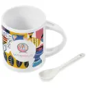 Eden Sublimation Ceramic Coffee Mug & Spoon Set - 320ml